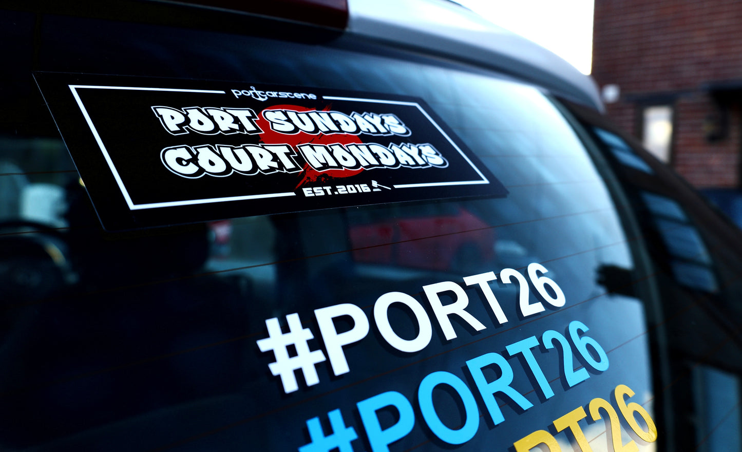 PORT SUNDAYS COURT MONDAYS SLAP ON DECAL