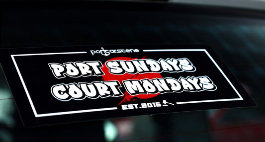 PORT SUNDAYS COURT MONDAYS SLAP ON DECAL